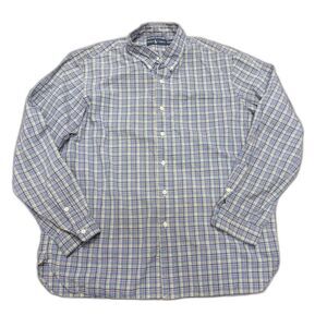 Ralph Lauren Shirt XXL Men's Button Down Blue Plaid Lng Sleeve Business Casual